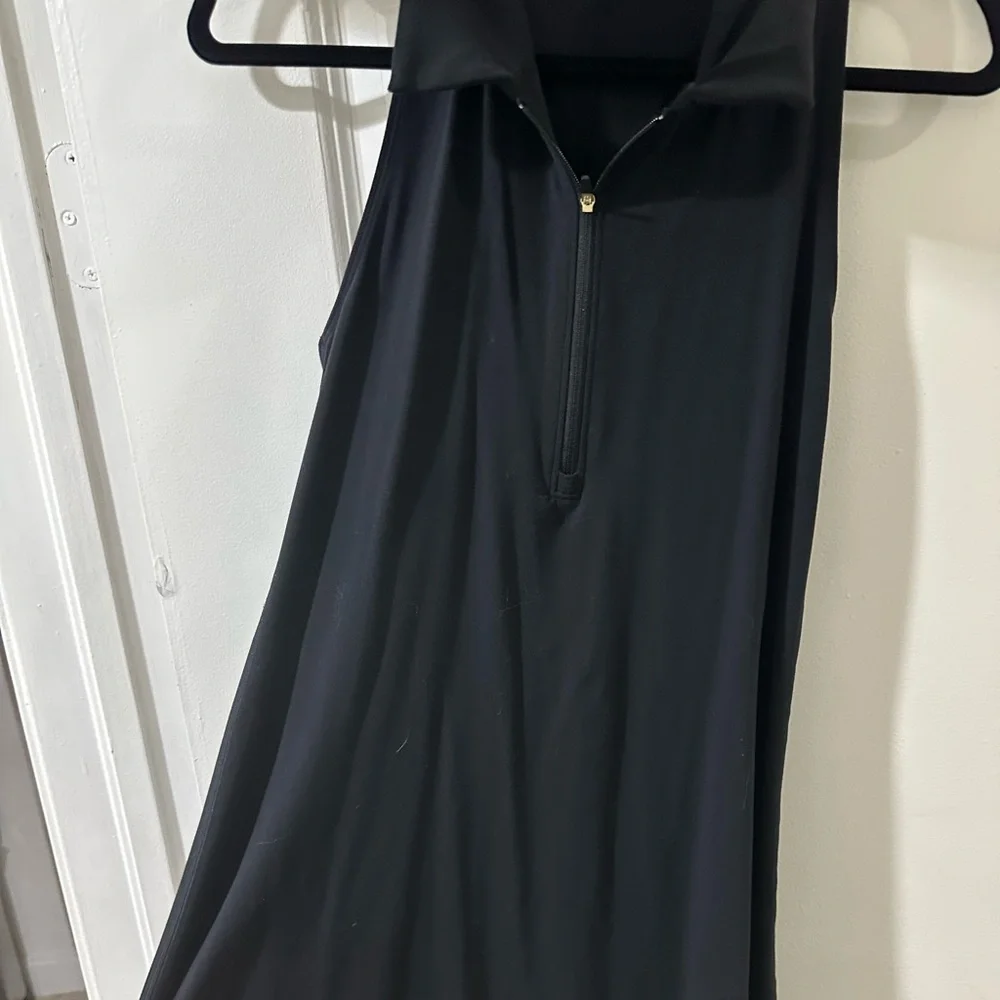 Aritzia Women's Black Zip-Up collar tennis dress - Picture 3 of 4